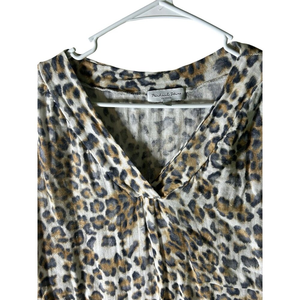 Michael Stars SM Journey Kaftan Cover Up Midi Dress Gauzy Leopard NEW!! - Picture 3 of 5